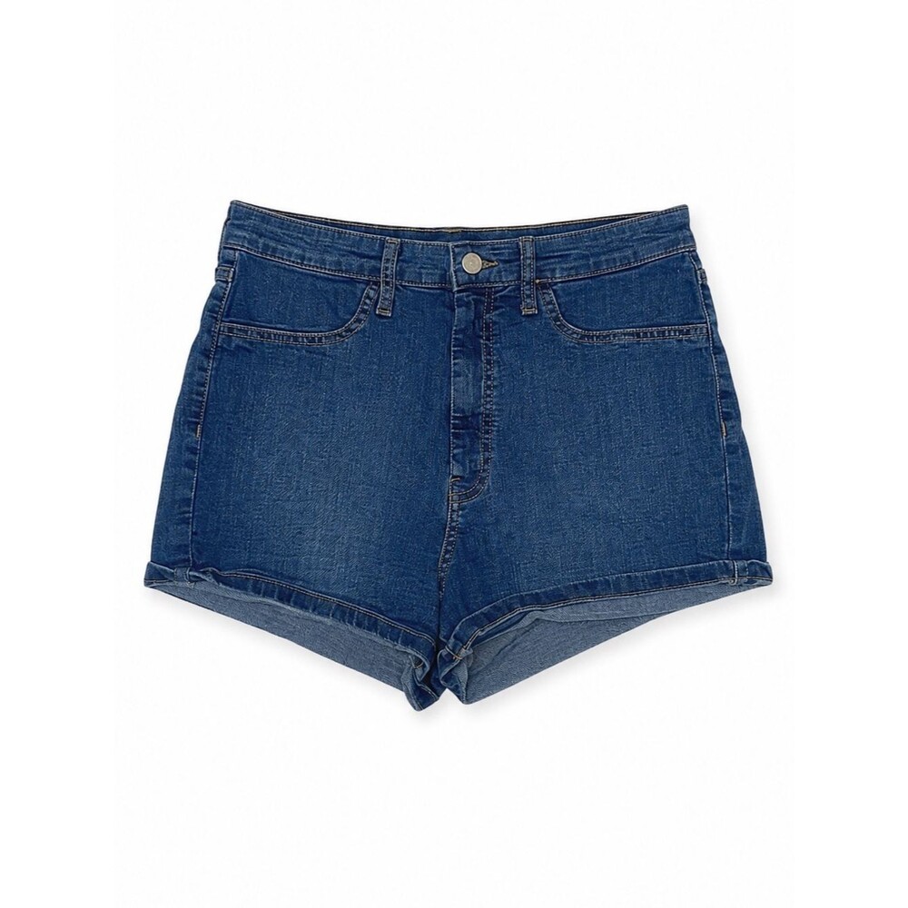 Wild Fable Denim Shorts Women’s Medium Wash Rolled Cuff High Rise Size 10